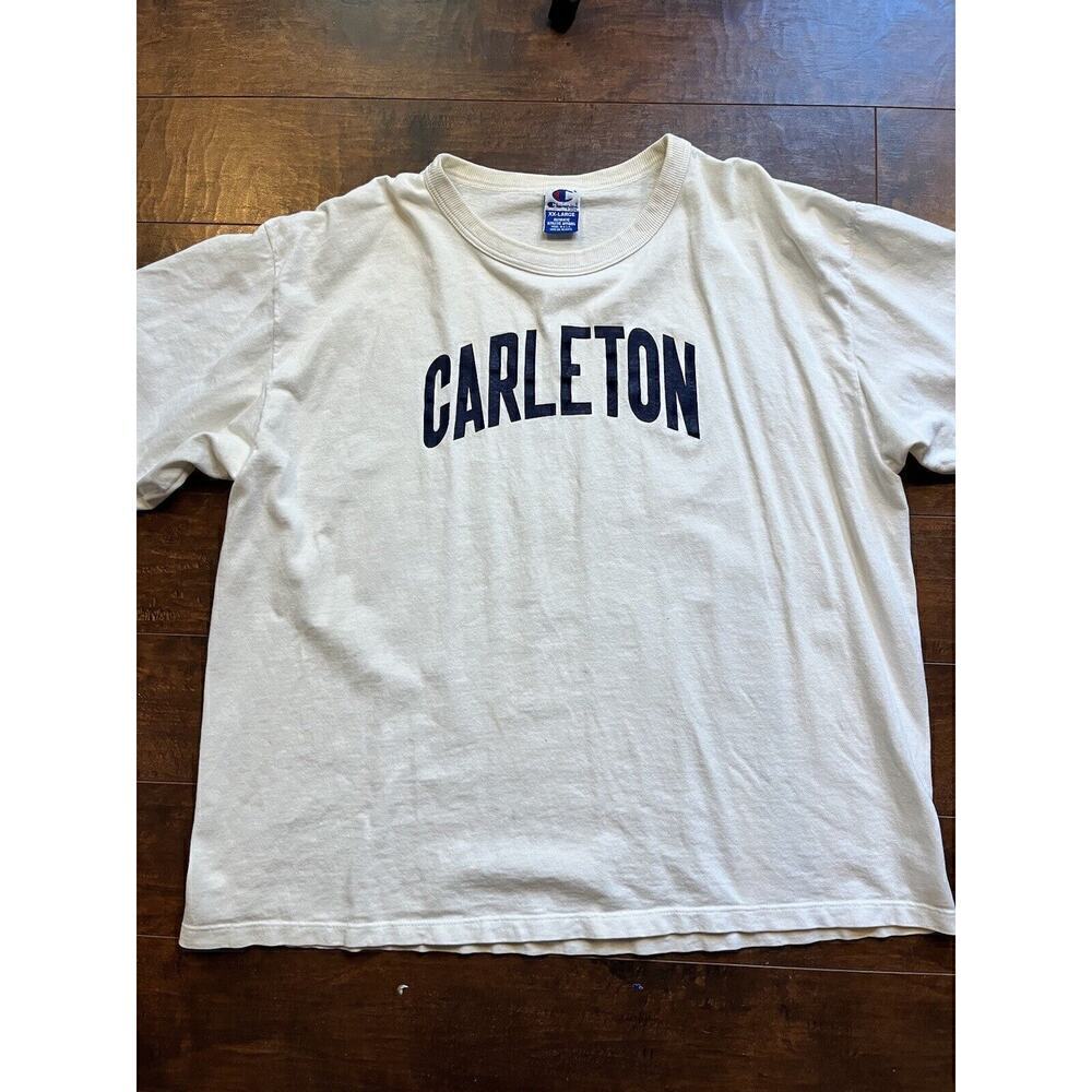Vintage Champion Carleton Single Stitch White T-Shirt FLAWED Size XXL